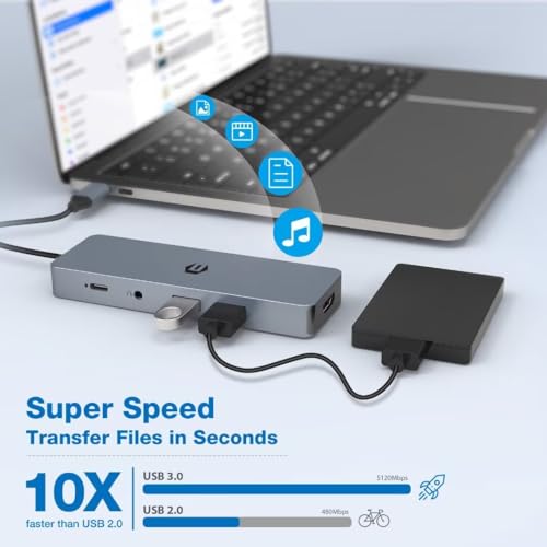 Hub USB C pour MacBook Pro Air et Thinkpad avec adaptateur multi-usage et lecteur TF - 5