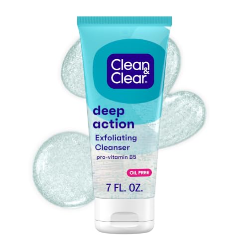 Clean & Clear Oil-Free Deep Action Exfoliating Facial Cleanser, 7 fl oz