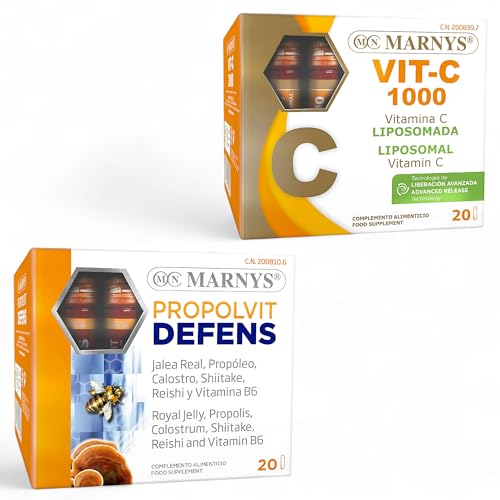 Vitamina C Liposomada y Propolvit Defens - Pack Defensas 2 x 20 Viales Bebibles - Suplemento Inmunológico - Equilibrio entre Función Inmune y Energía