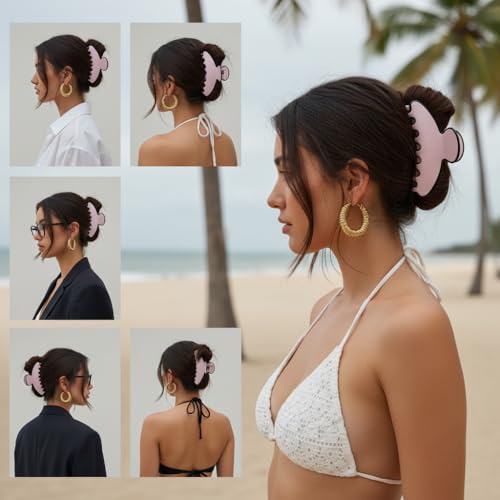 Pinza para cabello grande de acetato 4 pulgadas miniatura 5