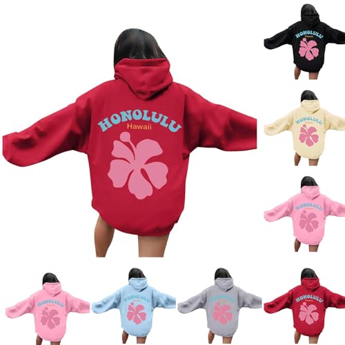 Singular-Point Women'S Cute Sweatshirts Sweatshirts For Women Preppy Hoodie For Teen Girls Teen Girl Sweatshirt Women Strip Hoodies Sweatshirts Womens Printed Crewneck, Pink, S