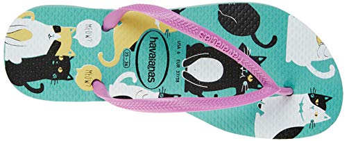 Chinelo, Havaianas, Slim Pets, Verde Orvalho, 33/34, Feminino