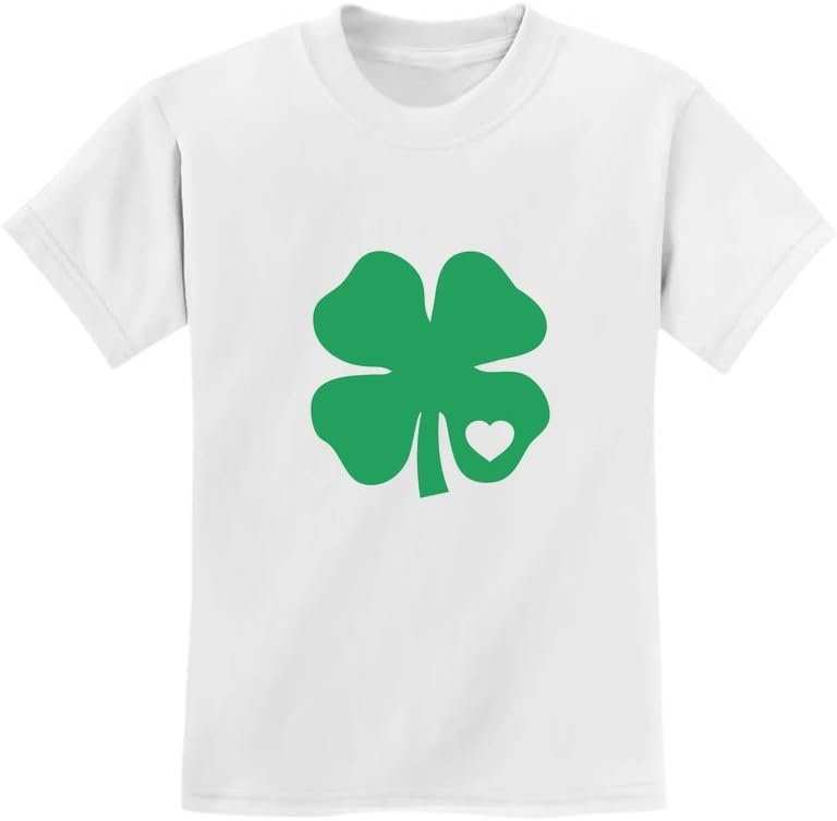Tstars Green Clover Heart St. Patrick's Irish Cute Shamrock Kids T-Shirt