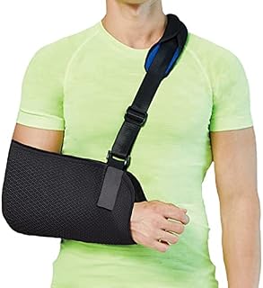 Fasola Universal Arm Sling, Shoulder Immobilizer with a Foam Neck Pad for Women, Men, Teenager, Adjustable Arm Support Strap for Broken Wrist, Elbow, Arm, Dislocated Shoulder - L
