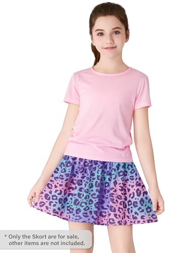 Trendy Girl Skort - Multicolored Leopard Print Summer Skirts with Shorts Size 6-163