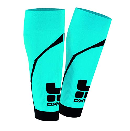 Oxyburn Boost Evobright - Mangas de compresión para niño, Niños, 1630, Malibu/Black, Talla 2