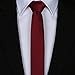 Elviros Mens Solid Color Eco-friendly Fashion Skinny Tie 1.6'' (4cm) Wine Red
