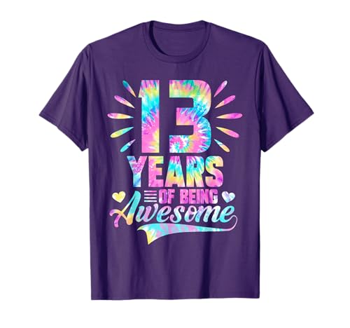 13th Birthday Gift Idea Tie-Dye 13 Year Of Being Awesome