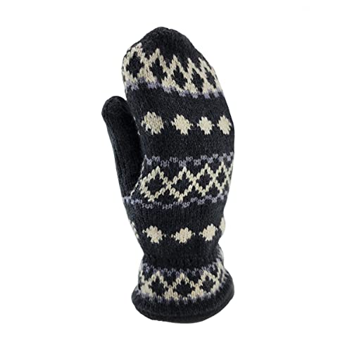 Bruceriver Knit Mittens Geometry Design For Men(Black/Grey, Men Size) #TOP5