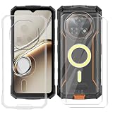 BUNALFaa Cover per Doogee Fire7 Pro (6.56") + (2 pezzi) Vetro Temperato, Custodia Protettiva Case Ultra Sottile Silicone con Anello Supporto per Telefono Pegolabile a 360°