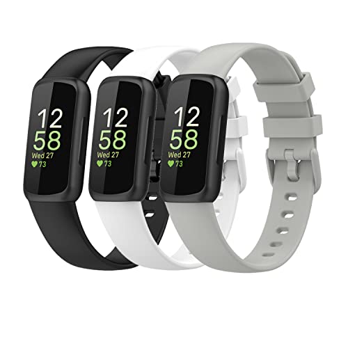 Huwokxix Watch Strap Compatible with Fitbit Inspire 3,Adjustable Silicone Sports Wristband Replacement Band