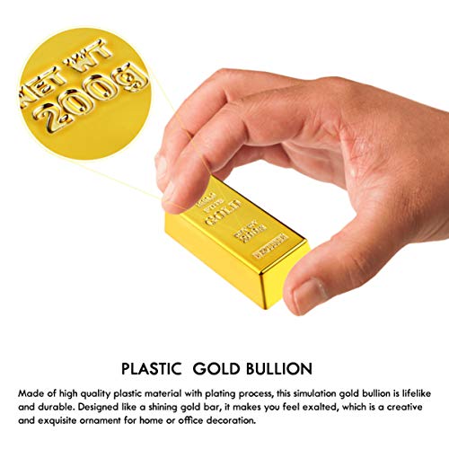 3 pçs de ouro Bullion Porta Rolha falso peso de papel Porta de porta Ouro anabela para decoração de