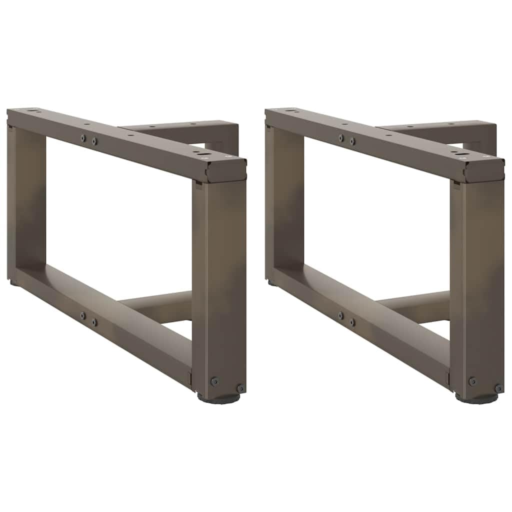 Pieds de table basse en T en acier naturel avec finition poudrée