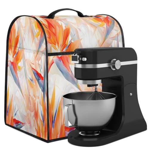 Coffee Maker Cover Tropical Flower Kitchen Appliance Covers Small Appliance Covers Blender Cover Juicer Cover Dust Covers for Kitchen Appliances with Top Handle and Pockets,Washable,B90