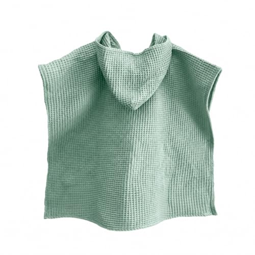 MIMUSELINA Poncho Toalla Bebe de Muselina 100% Algodón | Albornoz Niños Ligero y Absorbente | Toalla Playa Bebe Que Seca sin Frotar | Uso Diario, Baño, Playa y Piscina | Hecho en España | Waffle Mint