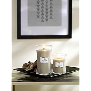 WoodWick Large Hourglass Fireside Candle Premium Soy Blend Wax Crackles as it burns Perfect for Gifting