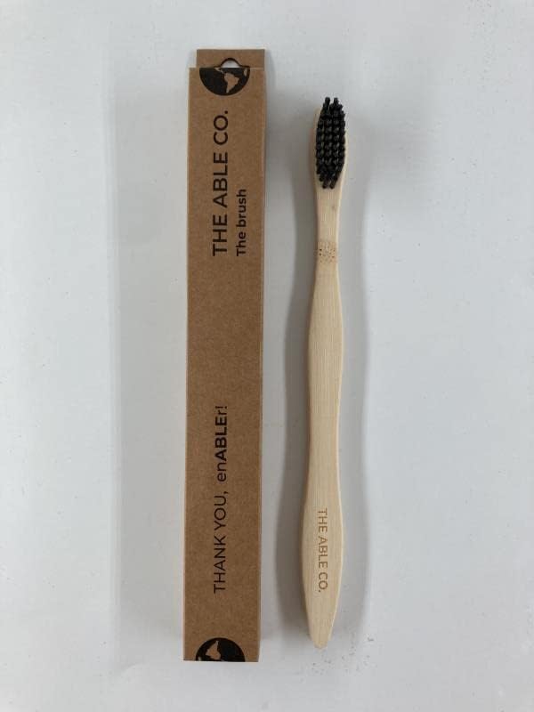 The Able Co. Bamboo Toothbrush with Charcoal Bristles