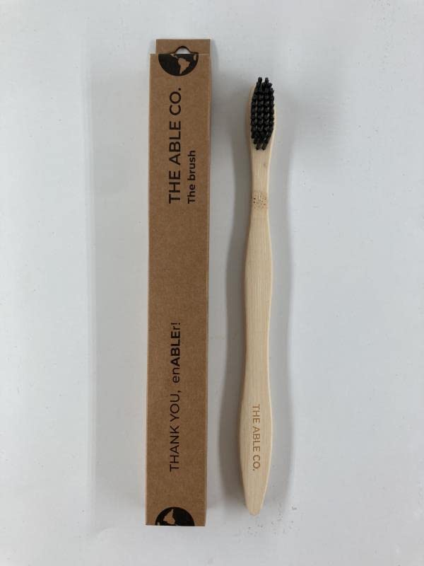 The Able Co. Bamboo Toothbrush with Charcoal Bristles