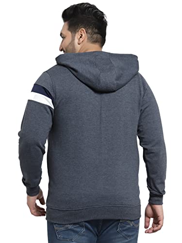 Image of Kalt Men Full Sleeves Zipper Fleece Striped Hoodie