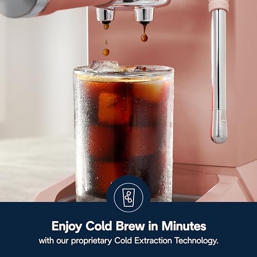 De'Longhi Dedica Duo Compact Espresso Machine - Cold Brew Coffee Maker with Milk Frother Wand- for Espresso, Hot & Iced Coffee, Cappuccinos, Lattes & Home Barista Brewing, Rosé Pink - image 9