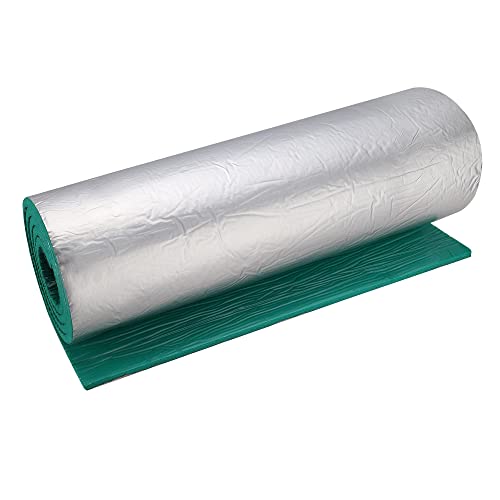 sourcing map Insulation Board 6.56ft Long 1.64ft Width 0.4 Inch Thick Adhesive Heat Resistant Thermal Barrier Aluminum Foam Sheet for Roof Wall HVAC Green