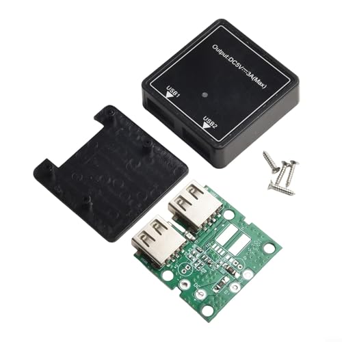 Gdfnmogo Regulador de voltaje USB, controlador de energía del panel solar 5V 2A/3A, material PP con 95% de eficiencia de conversión, tamaño compacto para uso industrial DIY (USB dual)