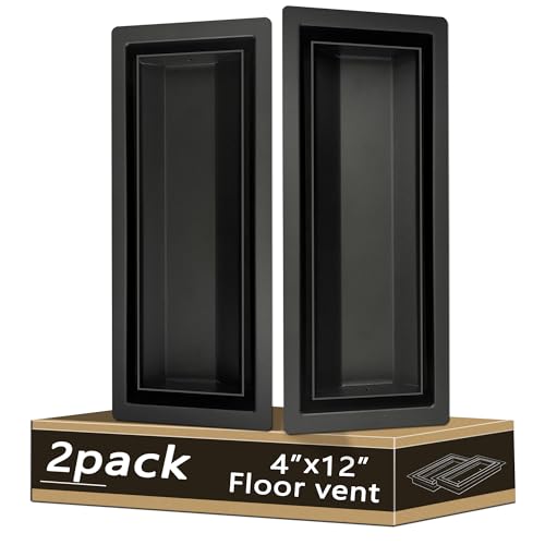 4x12 Floor Register Heavy Duty Steel Flush Mount Air Vent with 50% Higher Airflow - Sleek Low-Profile Design for Tile & Wood Floors Easy DIY Installation for Floor Insert Floor Vent Covers