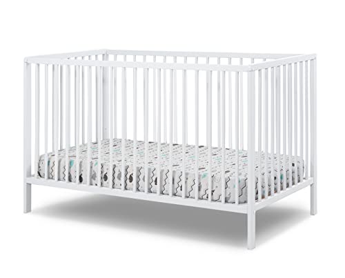 Sorelle Happy 3-in-1 Convertible Crib, Beech Wood, White