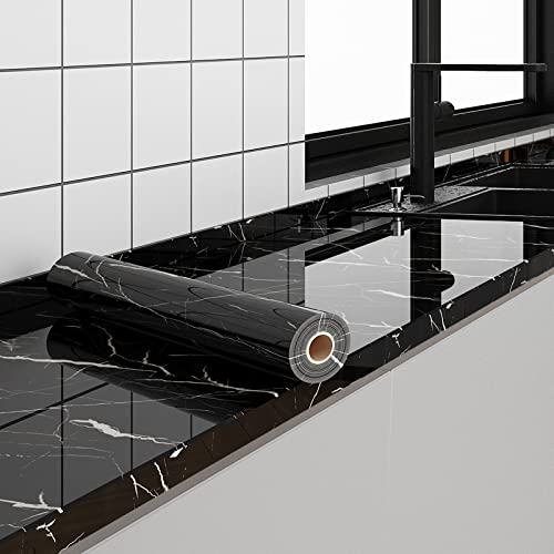 FUKU MON Black Marble Wallpaper