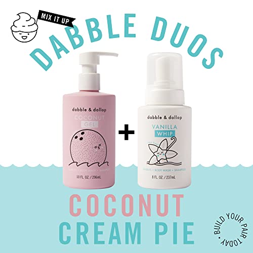 Dabble & Dollop Coconut Gel + Vanilla Whip - 3-In-1 Natural Bubble Bath, Body Wash & Shampoo For Kids, 100% Usa-Made, Paraben & Sulfate Free, Vegan, Gluten-Free, Tear-Free (Pack Of 2) #TOP1