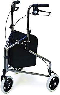 Lumex 3-Wheel Cruiser, Small & Lightweight Folding Walker for Seniors, Pewter Metallic