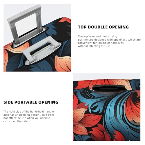 Luggage Cover Travel Suitcase Cover Elastic Suitcase Protector Cover Red floral pattern Luggages Protector Anti-Scratch Luggages Decorative Cover for Adult (18-32 inch)4