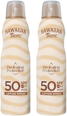 Hawaiian Tropic Bruma Hydrating Protection SPF 50 - Loción Solar Protectora en Spray de Vaporización, Resistente al Agua hasta 12 Horas, Bruma Solar de 220 ml (Paquete de 2)