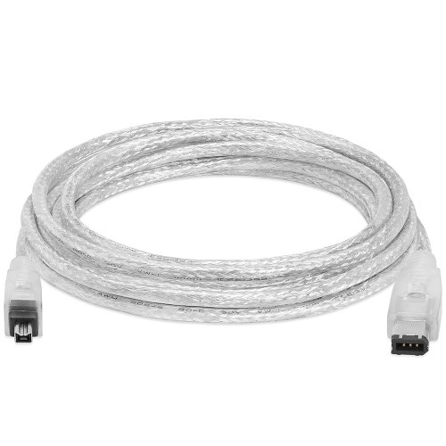 Cmple 10ft IEEE-1394 Firewire iLink DV Cable 6P-4P M/M - Clear