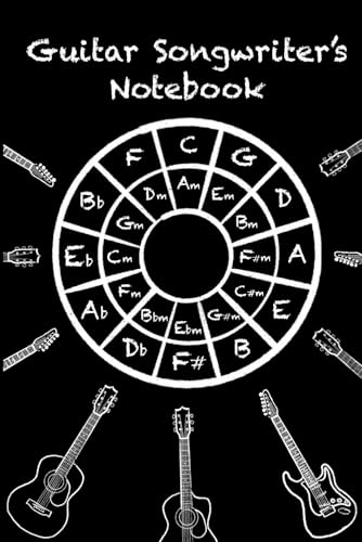 Guitar Songwriter’s Notebook: 110 cream pages with tabs, staffs, chord diagrams, and theory overview reference pages