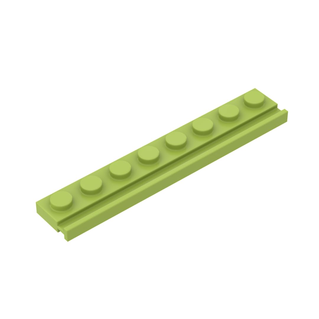 Gobricks 4510 Hinge Plate Plate Special 1x8 with Door Rail 10 Pieces GDS-1235 Compatible with Lego Building Blocks Color:Lime 119 — image 1