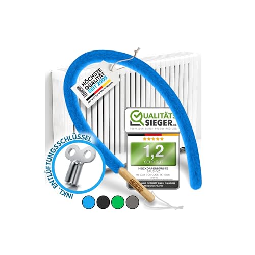 BRUSHYZ® Heizungsbürste lang 115cm [Note 1,2] inkl. Entlüftungsschlüssel I Heizkörperbürste für Heizung reinigen & Heizkosten sparen I Radiator Cleaning Brush I Flexible Heizkörper Reinigungsbürste