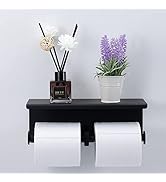 SCDGRW Matte Black Toilet Paper Holder with Shelf, 304 Stainless Steel Toilet Paper Holder Wall M...