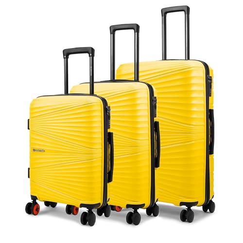 Nasher Miles Mumbai Hard-Sided Polypropylene Luggage Set of 3 Yellow Trolley Bags (55, 65 & 75 cm)