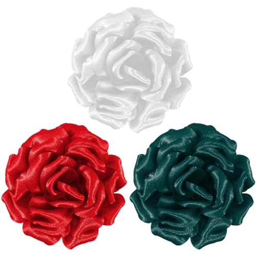 Image of 4.3 inch Red Rose Hair Clip Large Flower Brooches for Women | Charming Flowers Pins for Clothes | Turn Heads with Stylish Rose Hair Clip Flower Brooch Pin for Clothes & Clips for Woman