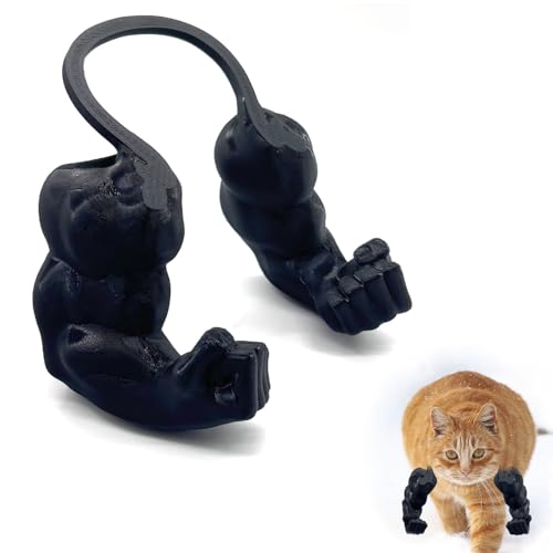 1個セット 猫のマッスルアーム 3Dプリント おもしろ 猫 筋肉 おもちゃ 筋肉質な腕 吊り腕 犬猫用 変身コスプレ 誕生日 パーティー ハロウィン クリスマス コスチューム アクセサリー ペット用品 (黒)