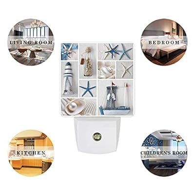 Plug-in LED Night Light Beach Shells Starfish Lighthouse Boat Pearl Lattice Dusk-to-Dawn Motion Sensor Night Lamp Plug… 41KOOFJU4oS. SS400