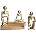 Abstrakcyjna statua Decor figurki, rzeźba z żywicy złota Home Office Desktop Regał salon sypialnia dekoracje biurowe 3 szt, prezenty ślubne, A FWEOOFN