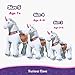 PonyCycle Official Riding Pink Unicorn with Brake & Pedal Pad, Ride on Horse Giddy up Pony Plush Toy Walking Animal Size 4 for Age 4-8 Years - Ux404 with White Pedal Pad.