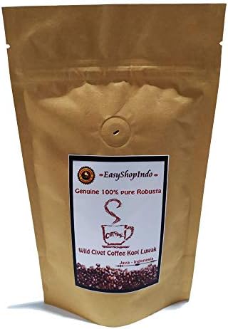 Genuine 100% Pure Robusta Wild Civet Coffee Kopi Luwak Java Fresh Roasted Beans 100g / 3.5oz