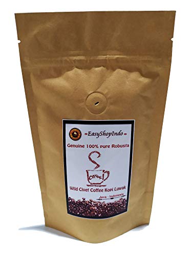 Genuine 100% Pure Robusta Wild Civet Coffee Kopi Luwak Java Fresh Roasted Beans 100G / 3.5Oz #TOP26