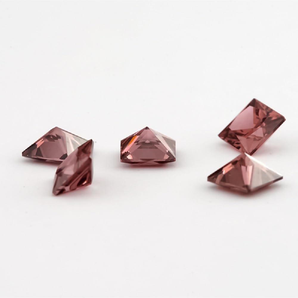 XIANGMO 25pcs 9x9mm Square Princess Cut Loose CZ Synthetic Gemstone 5A Rhodolite Color Cubic Zirconia Stone for Ring Earring Bracelet Necklace Pendants Jewelry Making