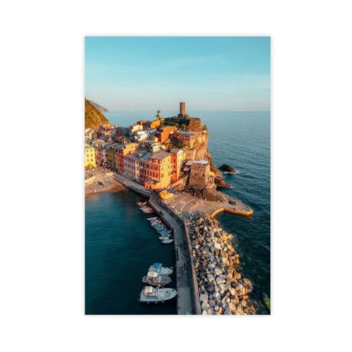Cinque Terre affiche voyage Italie lot de 3 toiles déco murale salon chambre 40x60 cm