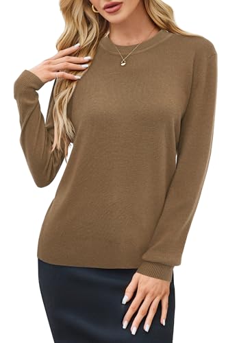 Arach&Cloz Womens Fall Tops 2024 Long Sleeve Pullover Sweater Crew Neck Casual Tops Trendy thumb #1