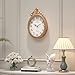 Abdurey Small French Retro Decorative Wall Clock, Antique Gold Vintage Oval Style,Silent Battery Operated Boho Decor Wall Clocks for Farmhouse,Kitchen,Bedroom,Bathroom(10.4